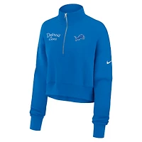 Women's Nike Blue Detroit Lions Primetime Phoenix Half-Zip Sweatshirt