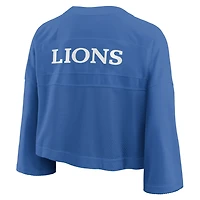Maillot de mode court en maille Dri-FIT Nike Detroit Lions Rewind bleu pour femme
