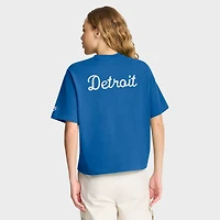Women's Nike Blue Detroit Lions Rewind Pocket Boxy T-Shirt