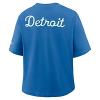 Women's Nike Blue Detroit Lions Rewind Pocket Boxy T-Shirt