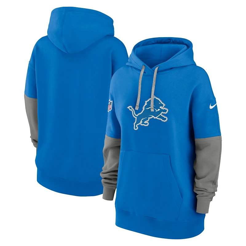 Sweat à capuche Nike bleu Detroit Lions Sideline Essential pour femme