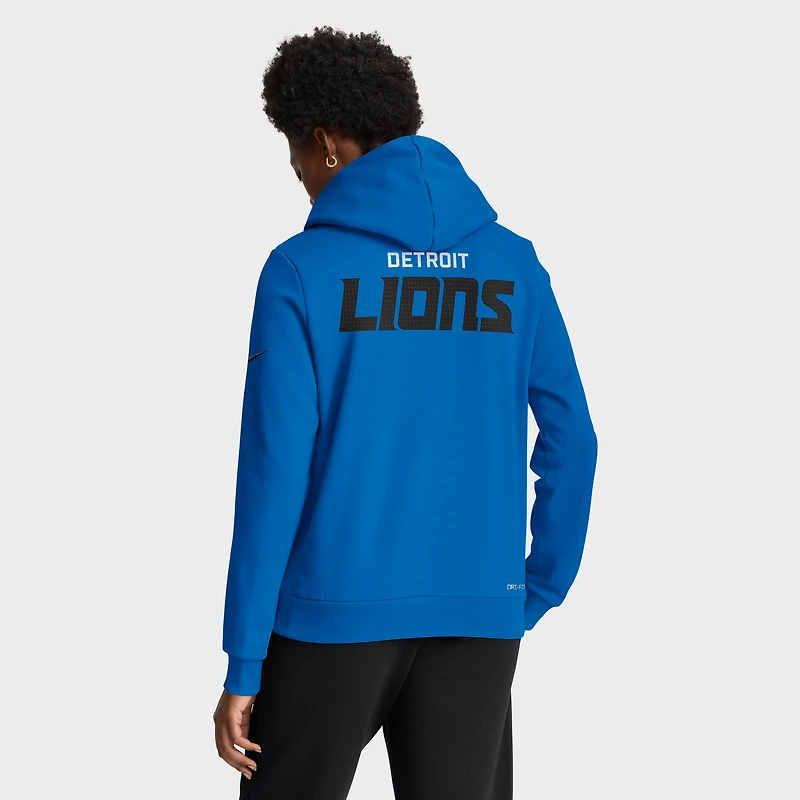 Women's Nike Gray Detroit Lions Sideline Standard Issue Initial Home Dri-FIT Hoodie
