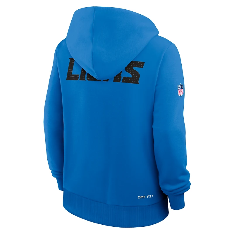 Sweat à capuche Nike bleu Detroit Lions Sideline Standard Issue Initial Home Dri-FIT pour femme