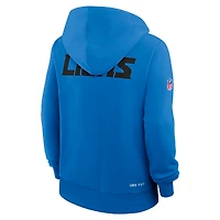 Sweat à capuche Nike bleu Detroit Lions Sideline Standard Issue Initial Home Dri-FIT pour femme