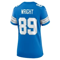 Women's Nike Brock Wright  Blue Detroit Lions Team Game Jersey