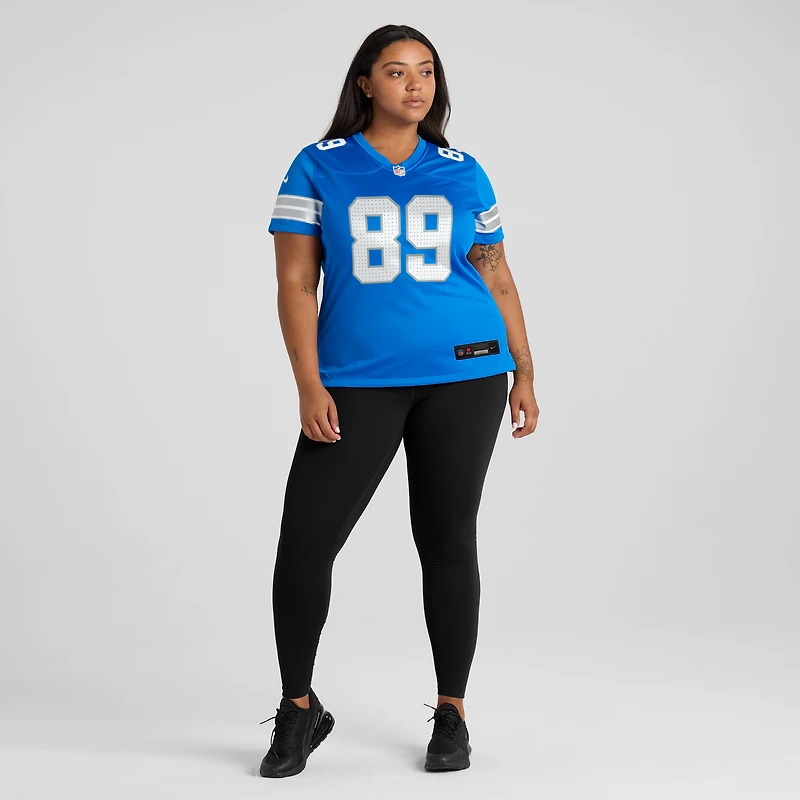 Women's Nike Brock Wright  Blue Detroit Lions Team Game Jersey