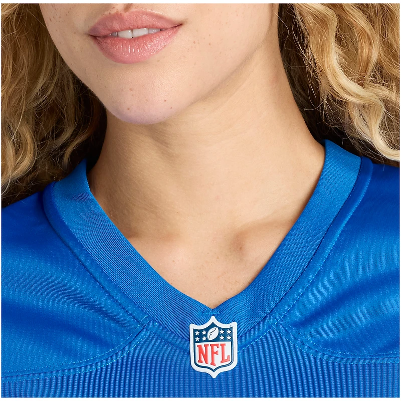 maillot Nike Calvin Johnson bleu pour femme, de match retiré l'équipe des Lions Détroit