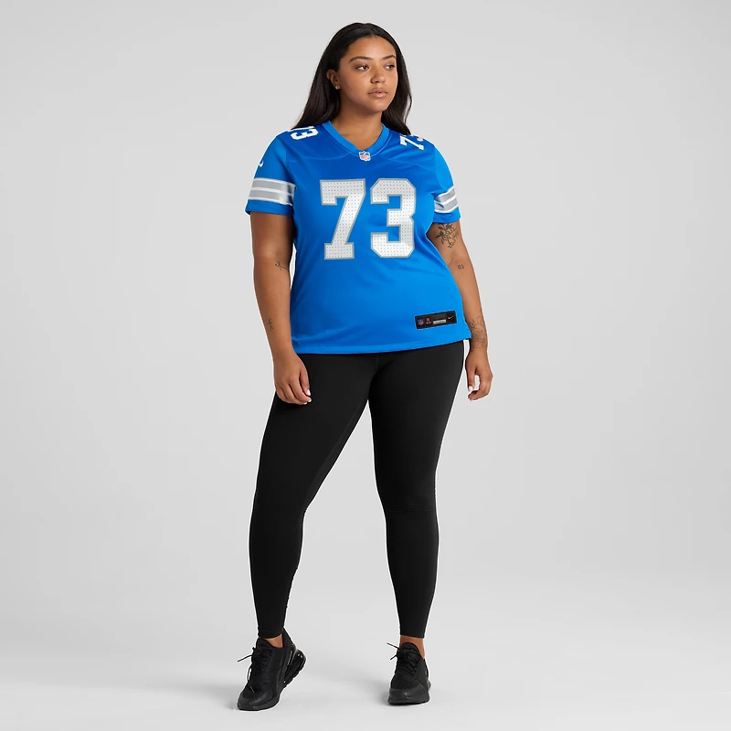 Maillot de match l'équipe des Detroit Lions Nike Christian Mahogany bleu pour femme