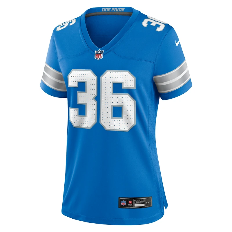 Women's Nike Chuck Clark  Blue Detroit Lions Team Game Jersey