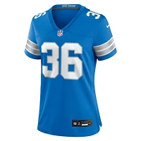 Women's Nike Chuck Clark  Blue Detroit Lions Team Game Jersey