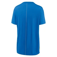 Women's Nike Cream/Blue Detroit Lions Wordmark Tri-Blend T-Shirt