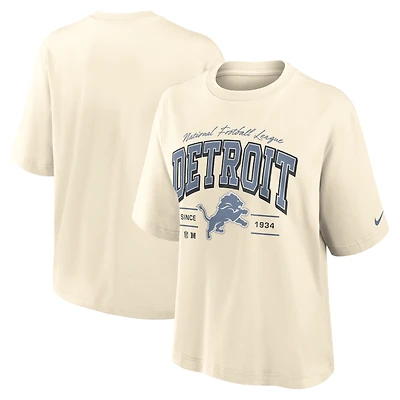 T-shirt Nike crème Detroit Lions Vintage Mod Boxy pour femme