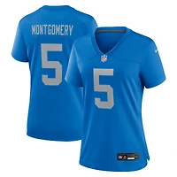 Maillot de match alternatif Nike David Montgomery pour femmes des Detroit Lions, bleu