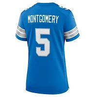 Maillot de match Nike David Montgomery bleu des Lions Détroit pour femme
