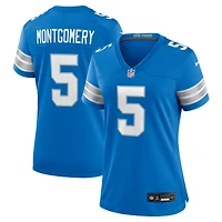 Maillot de match Nike David Montgomery bleu des Lions Détroit pour femme