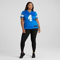 Women's Nike Emmanuel Moseley  Blue Detroit Lions Team Game Jersey