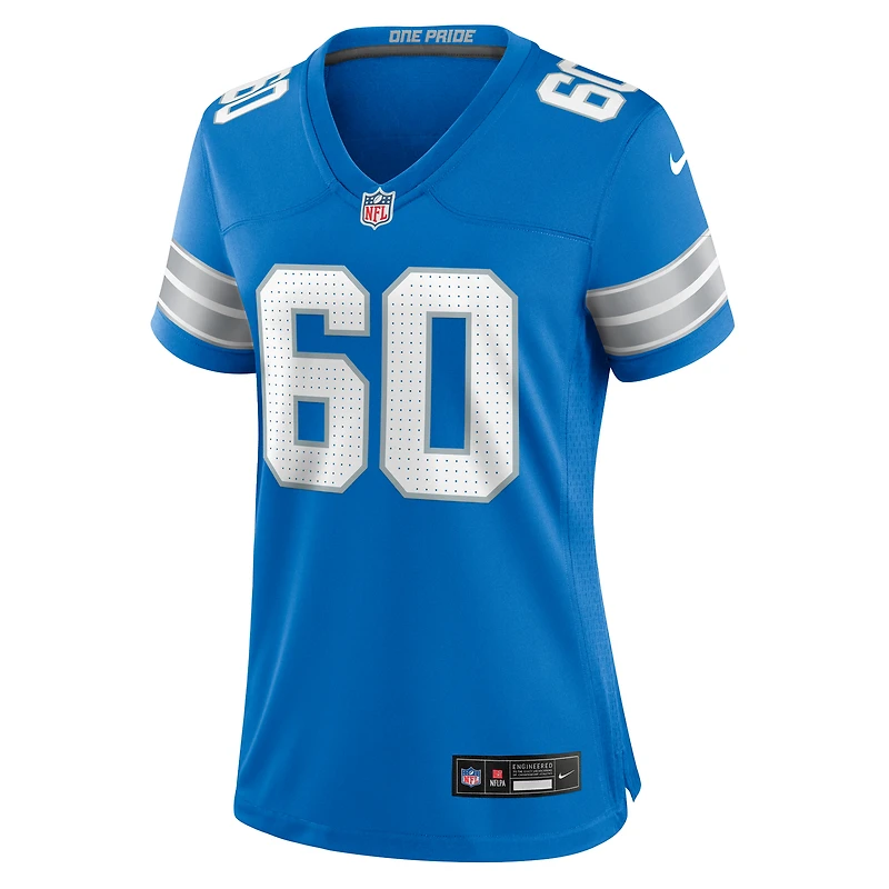 Maillot de match Nike Graham Glasgow bleu Detroit Lions pour femme