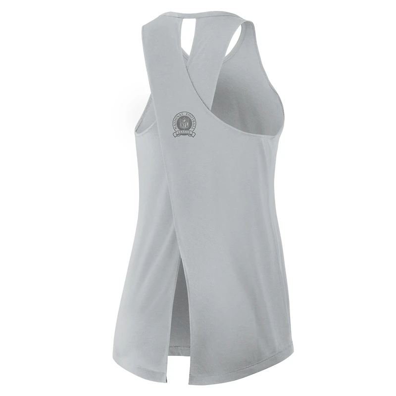 Women's Nike Gray Detroit Lions Glory Open-Back Crisscross Dri-FIT Tank Top