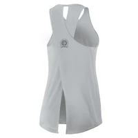 Women's Nike Gray Detroit Lions Glory Open-Back Crisscross Dri-FIT Tank Top