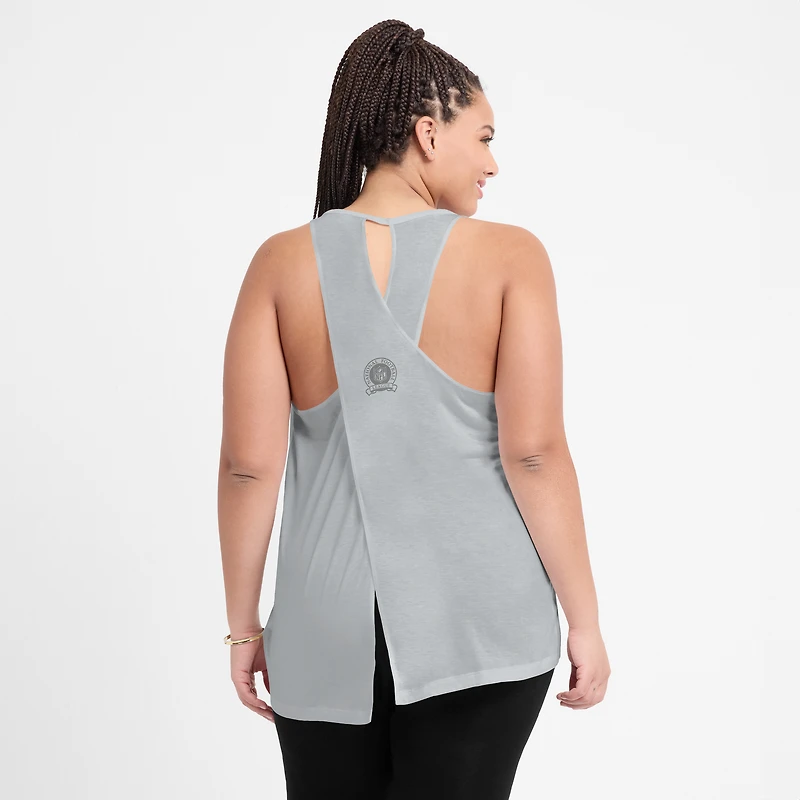 Women's Nike Gray Detroit Lions Glory Open-Back Crisscross Dri-FIT Tank Top