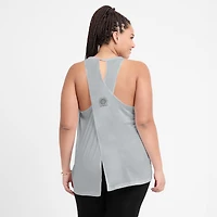 Women's Nike Gray Detroit Lions Glory Open-Back Crisscross Dri-FIT Tank Top
