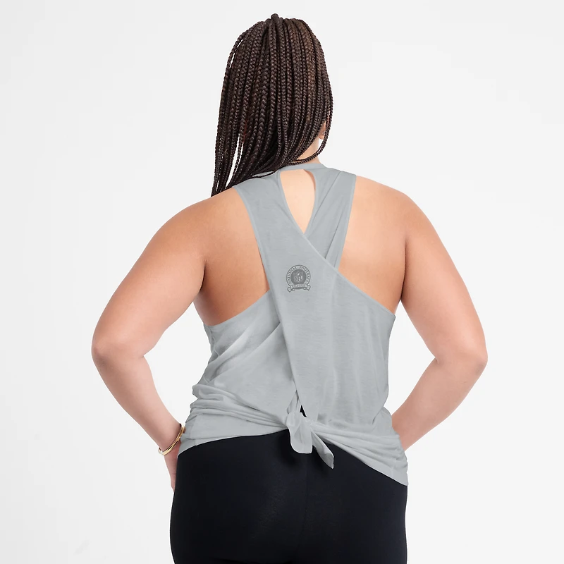 Women's Nike Gray Detroit Lions Glory Open-Back Crisscross Dri-FIT Tank Top
