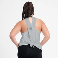 Women's Nike Gray Detroit Lions Glory Open-Back Crisscross Dri-FIT Tank Top