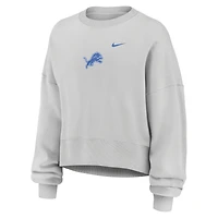 Women's Nike  Gray Detroit Lions Oversized Primetime Phoenix Fleece Sweatshirt
