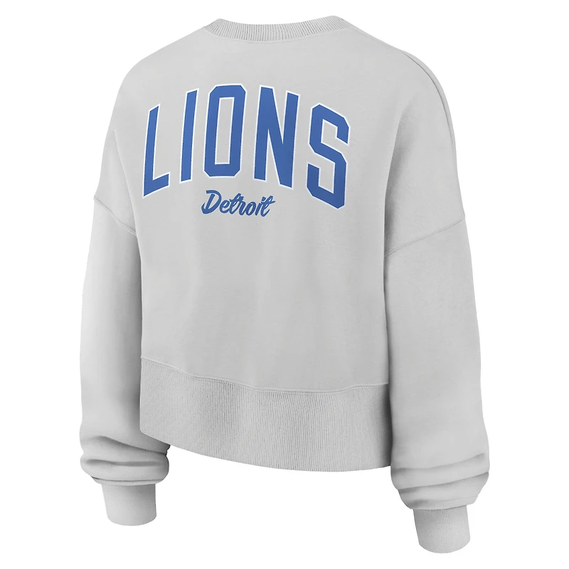 Women's Nike Gray Detroit Lions Oversized Primetime Phoenix Fleece Sweatshirt