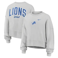 Women's Nike  Gray Detroit Lions Oversized Primetime Phoenix Fleece Sweatshirt