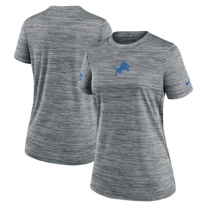 T-shirt Nike gris Detroit Lions Sideline Velocity Dri-FIT pour femme
