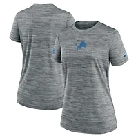 Women's Nike Gray Detroit Lions Sideline Velocity Dri-FIT T-Shirt