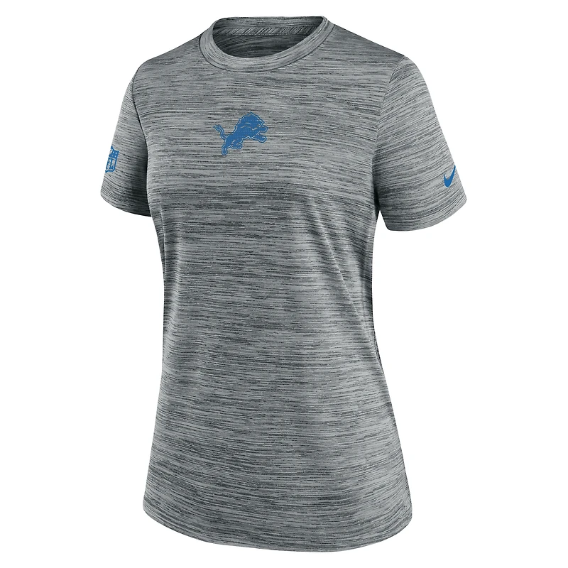 T-shirt Nike gris Detroit Lions Sideline Velocity Dri-FIT pour femme