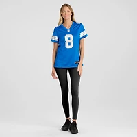 Maillot de match Nike Greg Dortch bleu des Lions Détroit pour femmes
