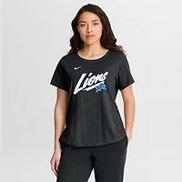 T-shirt Nike Heather Black Detroit Lions Lockup Tri-Blend pour femme