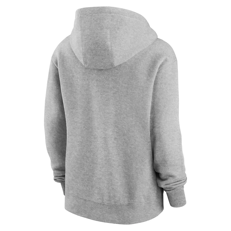 Women's Nike Heather Gray Detroit Lions Club Fleece Pullover Hoodie