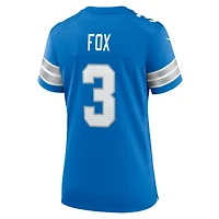 Women's Nike Jack Fox  Blue Detroit Lions Team Game Jersey
