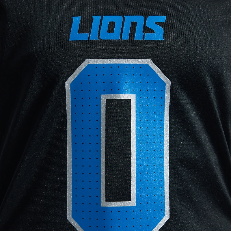 Maillot Nike Jahmyr Gibbs noir pour femme, deuxième remplaçant des Lions de Detroit