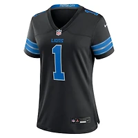 Maillot Nike Jameson Williams noir pour femme, deuxième remplaçant des Lions de Detroit