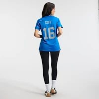 Maillot de match alternatif Nike Jared Goff bleu des Lions Detroit pour femme