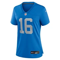 Maillot de match alternatif Nike Jared Goff bleu des Lions Detroit pour femme