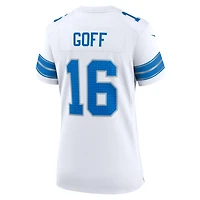 Maillot de match Nike Jared Goff des Detroit Lions blanc pour femme