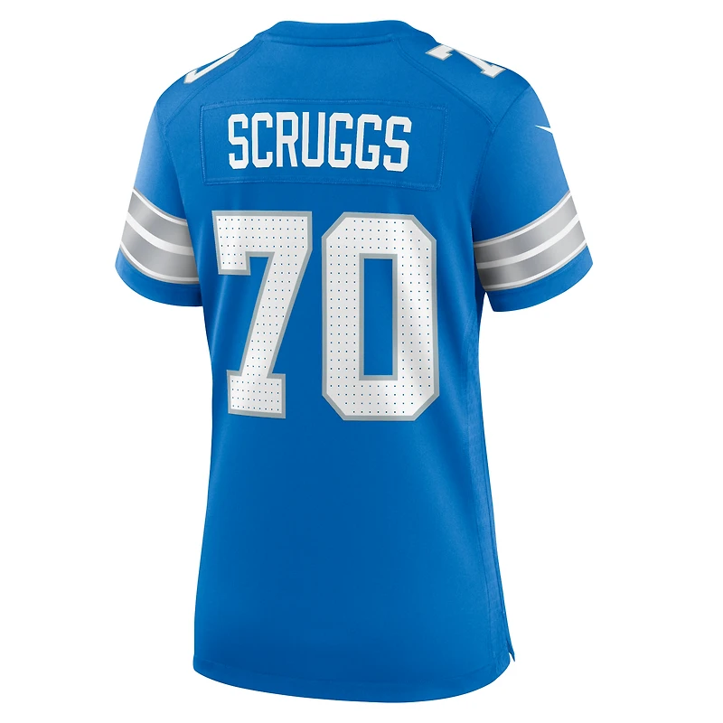 Women's Nike Juice Scruggs  Blue Detroit Lions Team Game Jersey