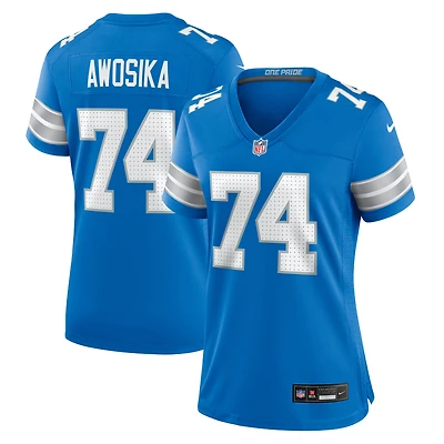 Women's Nike Kayode Awosika Blue Detroit Lions Team Game Jersey