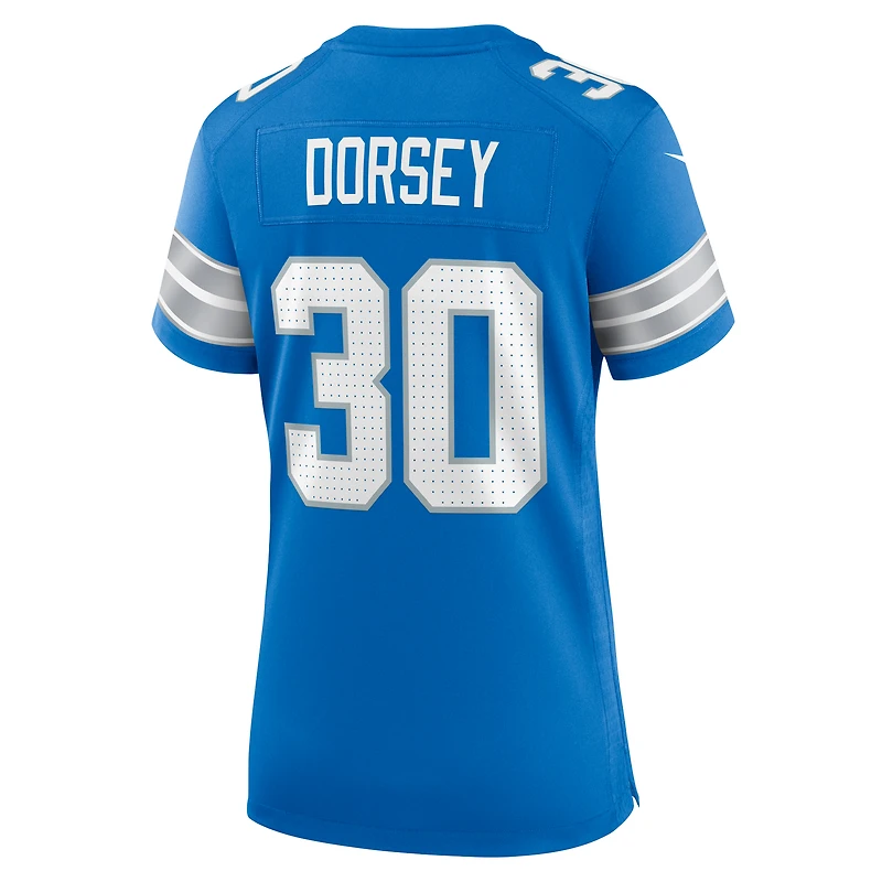 Women's Nike Khalil Dorsey Blue Detroit Lions Team Game Jersey