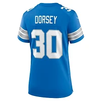 Women's Nike Khalil Dorsey  Blue Detroit Lions Team Game Jersey