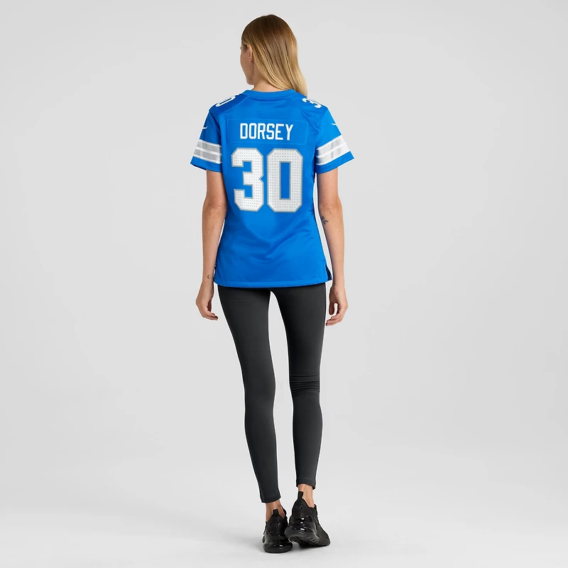 Women's Nike Khalil Dorsey Blue Detroit Lions Team Game Jersey