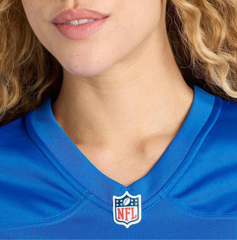 Maillot Nike Malik Cunningham bleu pour femme des Detroit Lions