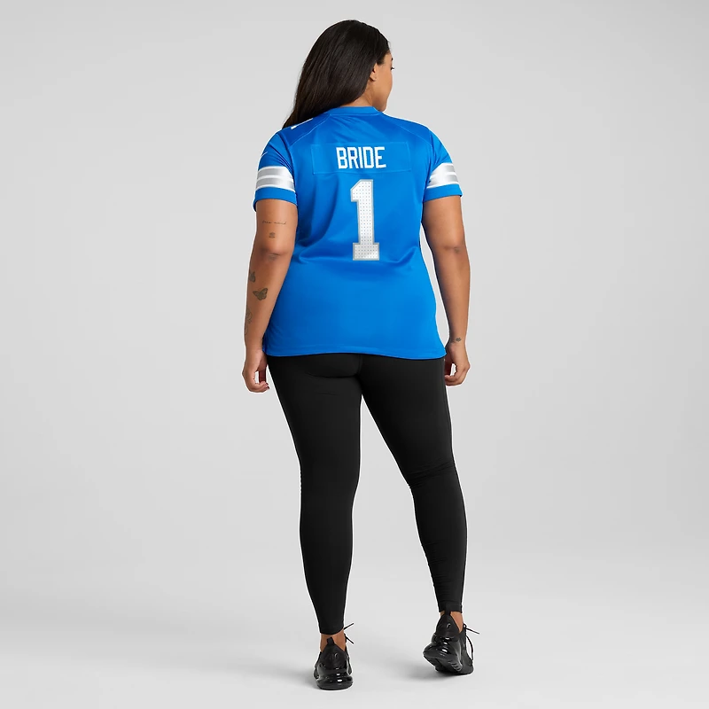 Women's Nike Number 1 Bride Blue Detroit Lions Game Jersey