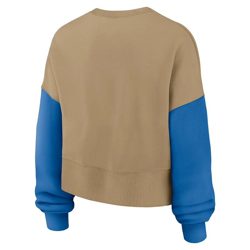 Women's Nike Tan Detroit Lions Oversized Rewind Pullover Sweatshirt